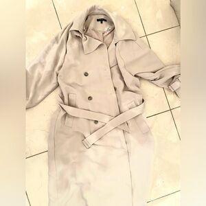 FORE stone colored belted trench coat size M